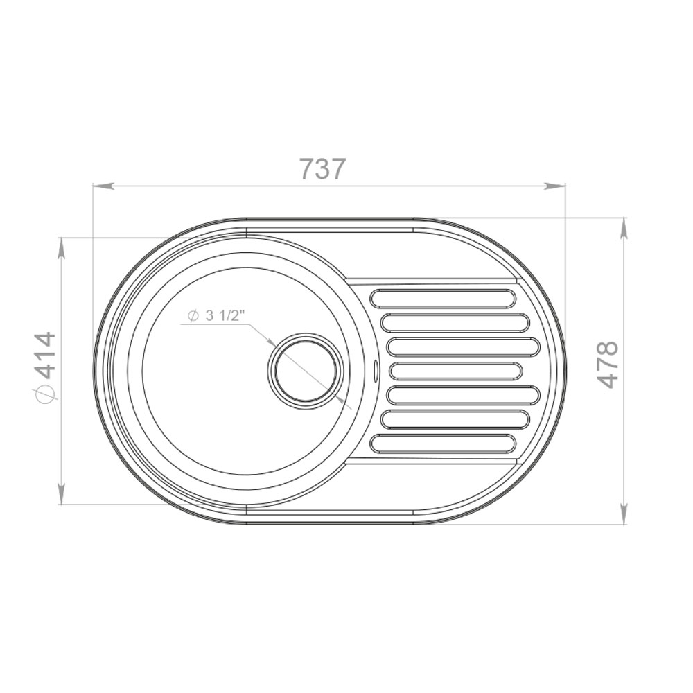 RQ55 бежевый Мойка кухонная прямоугольная Raiber  - Вид №2