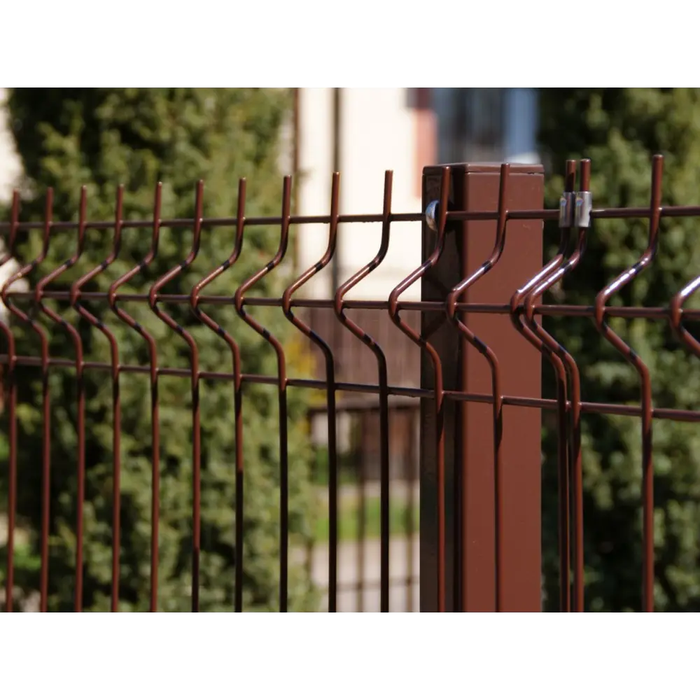 3D панель для забора Fine 2.5x1.53 м RAL 8017 коричневый 3 ребра Santreyd STLM-2159864 - Вид №5