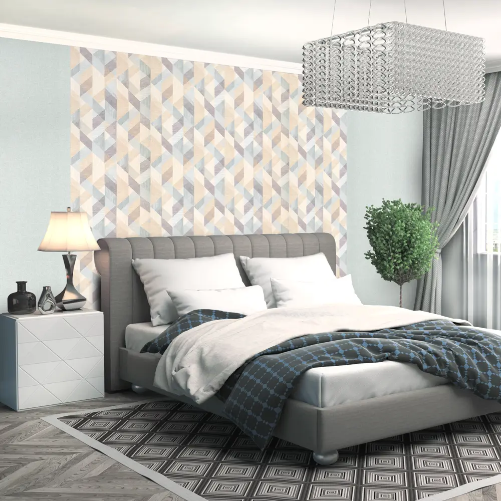 Обои флизелиновые Артекс Геометрия голубые 1.06 м 10525-03 STLM-2078781 - Вид №3