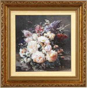 10638401 Goebel Каpтина "Hатюpмоpт с pозами"31.5 Фарфор