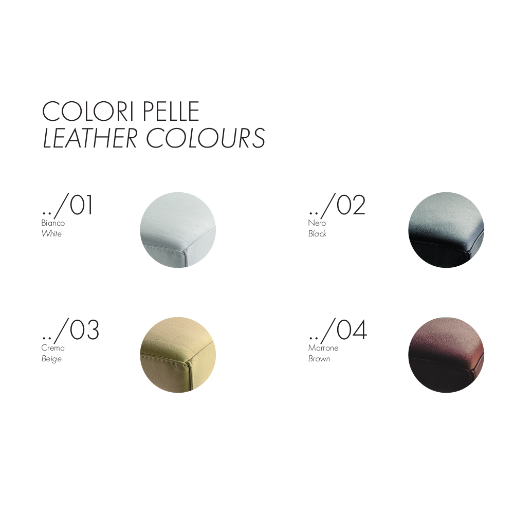 LINO-C/XS/.. 3SC Табурет с 4 ножками из сатинированной нержавеющей стали - Кожаная подушка CAPITONNE Moderno Treesseci 3SC - Вид №1