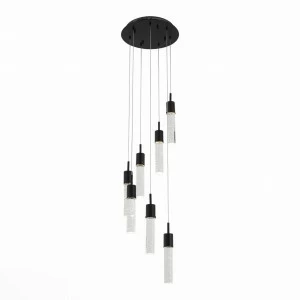 Подвесная светодиодная люстра ST Luce Fase SL215.403.07 ST LUCE ДИЗАЙНЕРСКИЕ, FASE CLEAR 108710 Черный