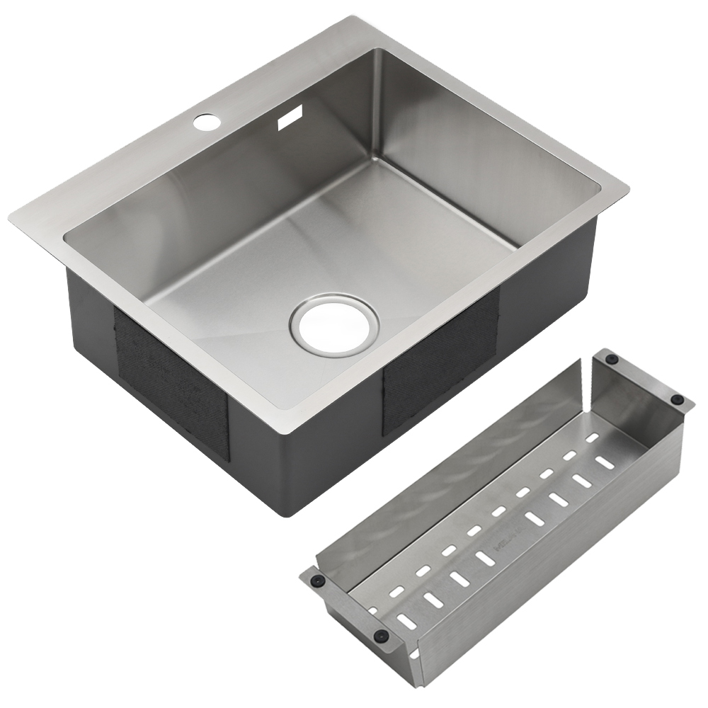 Мойка R6050HK MELANA ProfLine 3,0/200 САТИН врезная прямоугольная в комплекте с коландером MLN-R6050HK+коландер - Вид №3
