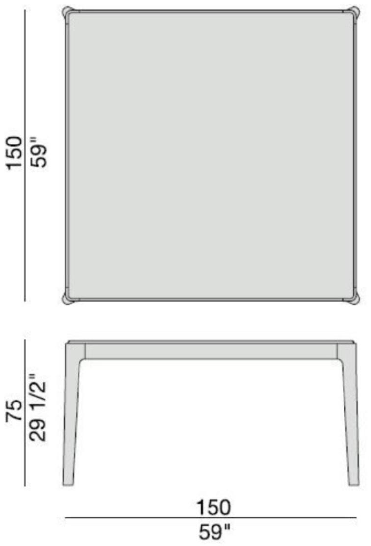 Porada Квадратный стол из орехового дерева и мраморной столешницей Iron sun-id-1356510 - Вид №1