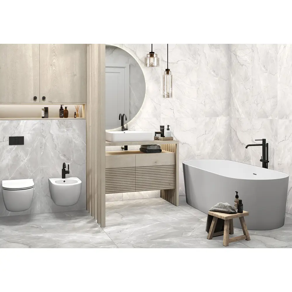 Глазурованный керамогранит Alma Ceramica Viena 07 60x120 см 1.44 м² матовый цвет серый 89458834 STLM-2094086