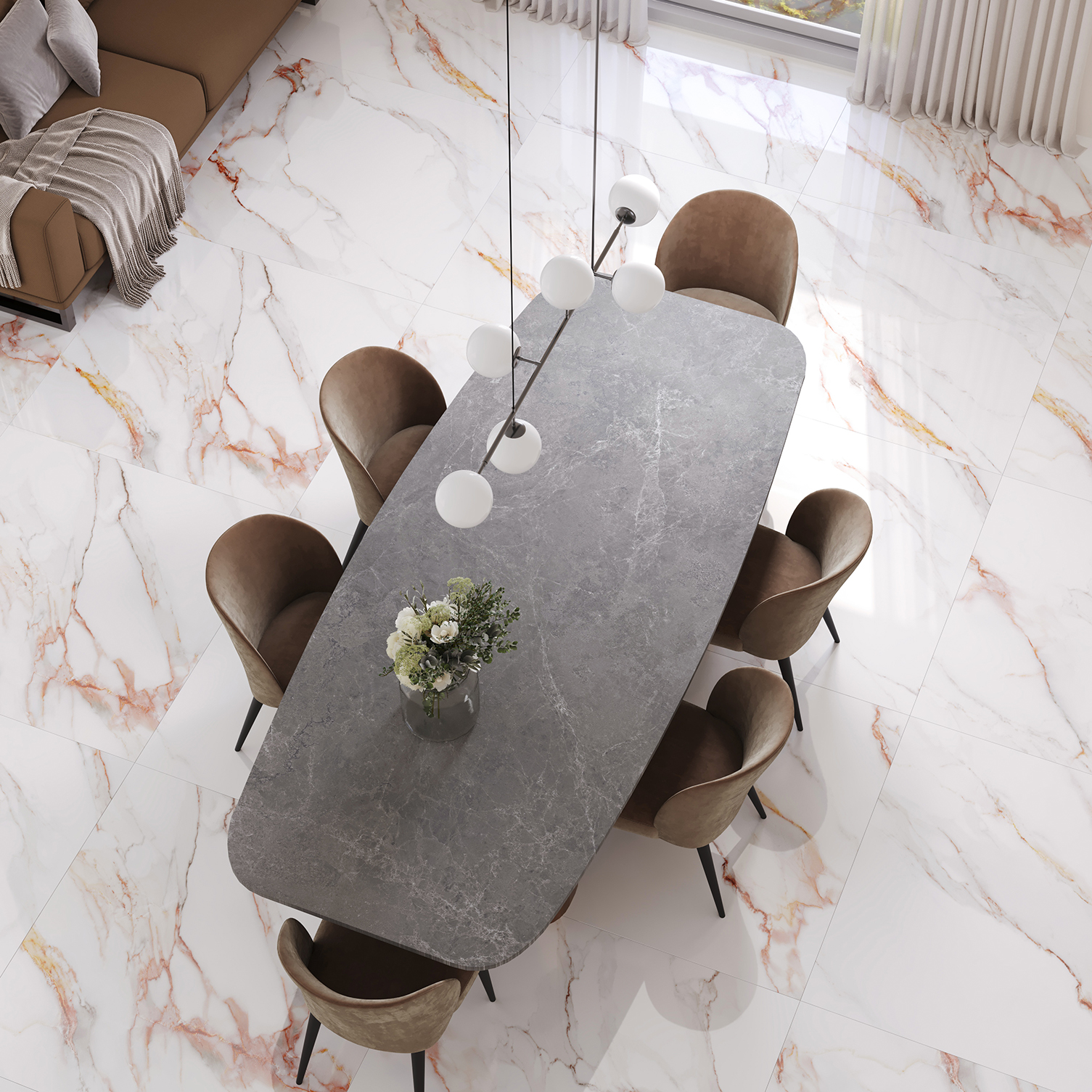 Белоснежный Элеганс: Керамический Слэб для Вашего Пространства STP-ST175 INCOLOR Double Polished - Вид №3