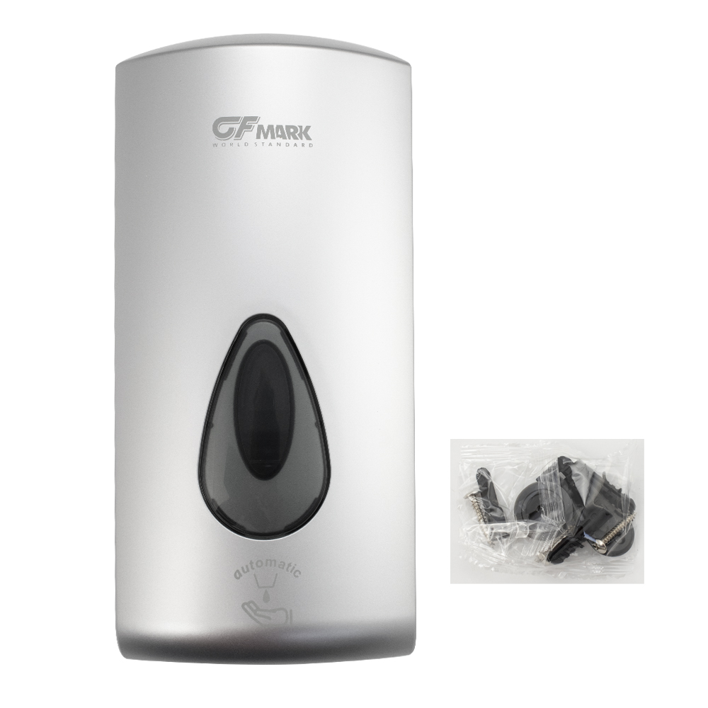 GFmark - Дозатор СЕНСОРНЫЙ, ПЕНА, пластик АБС, СЕРЫЙ, большой, с глазком - капля, 1000 мл,, код: 6397  - Вид №9