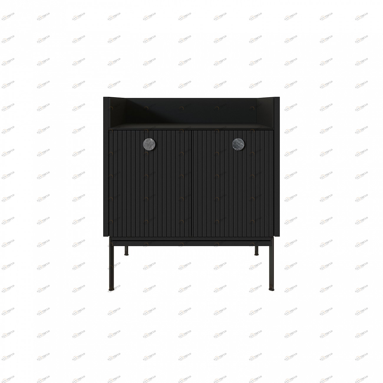 Тумба высокая с полкой 71х64 см черная Look Black BRAGIN DESIGN LIVING 00-3862471 Черный