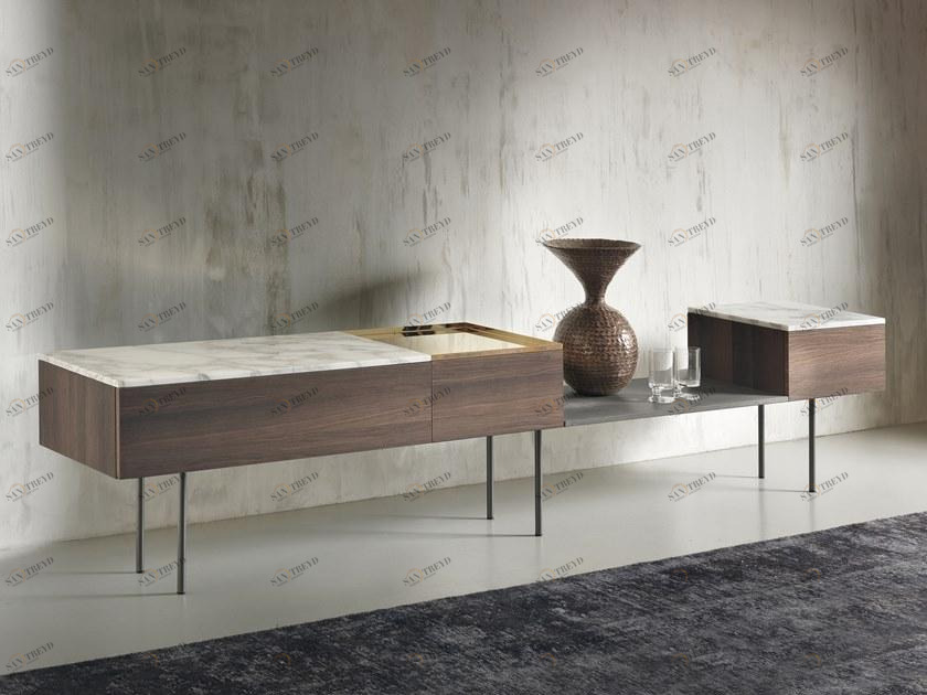 ACERBIS Низкая консоль из дерева и мрамора Moodboard sun-id-1383678