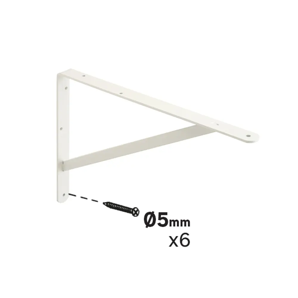 Утилитарный кронштейн Dolmen 26.8x40 см нагрузка до 60 кг цвет белый 89438034 STLM-2176224 Santreyd  - Вид №4