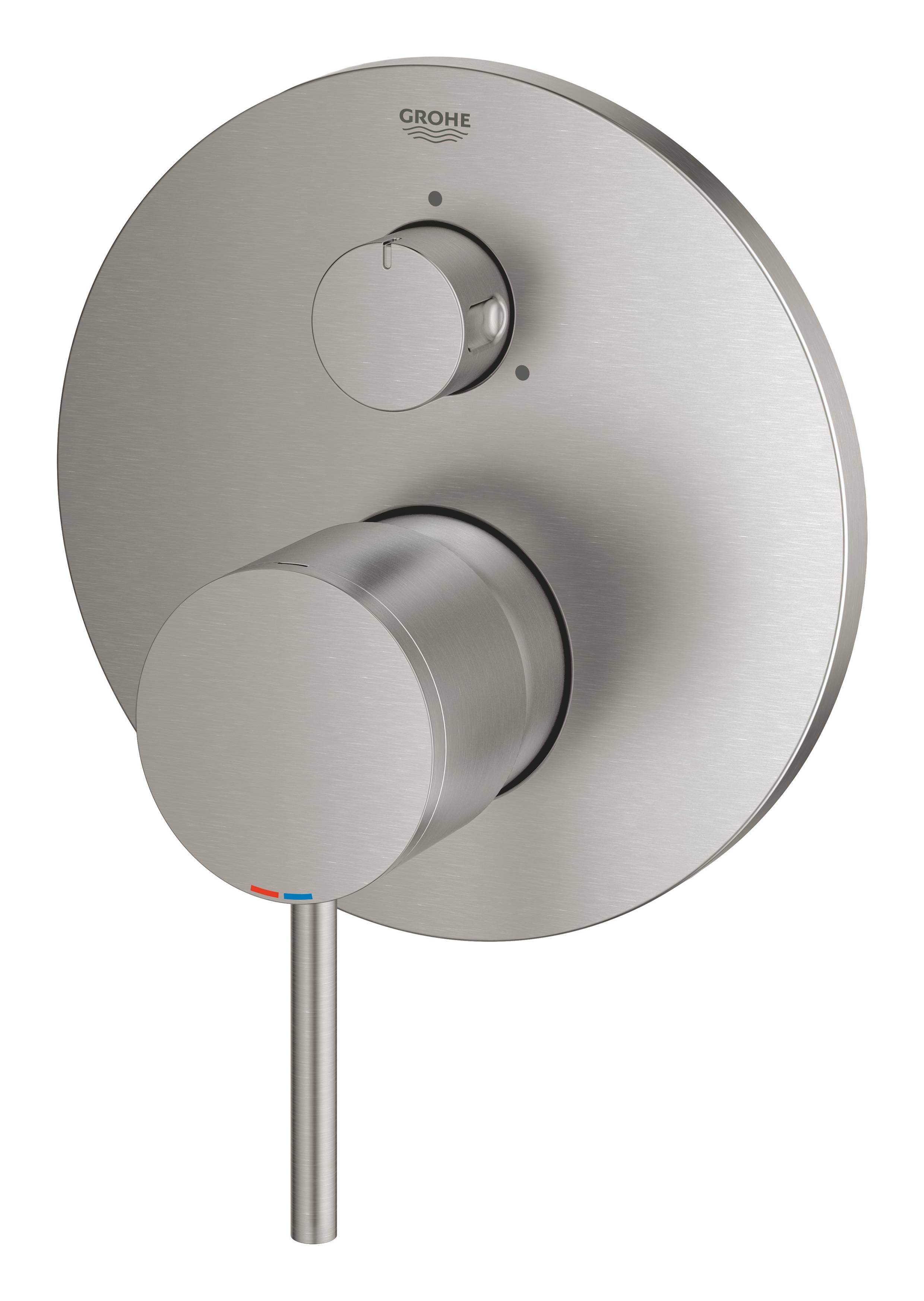 Внешняя часть смесителя для ванны GROHE Atrio New с переключателем на 3 положения, суперсталь (24096DC3) - Вид №1