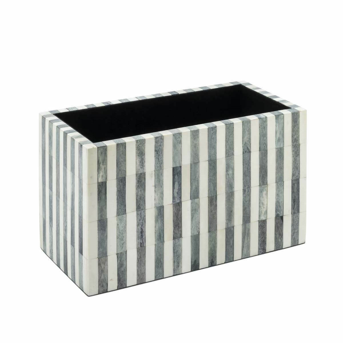 600854-WG ABHIKA КОРОБКА STRIPEY RECT WHITE/GREY 