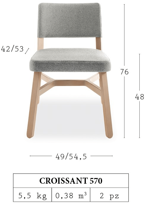 Billiani Стул из бука и ткани Croissant sun-id-1485235 - Вид №4