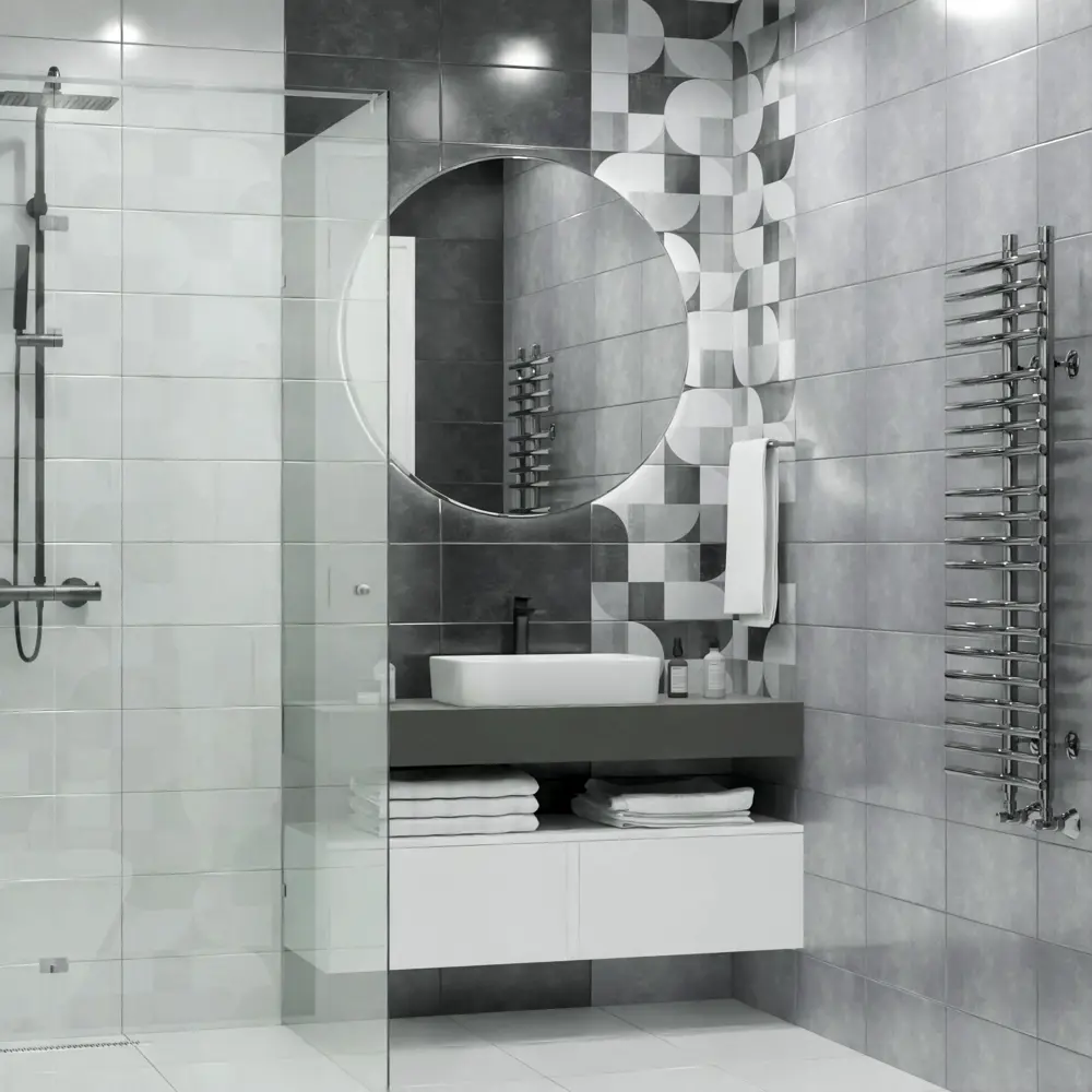 Настенная плитка Нефрит-Керамика Флисс в серых тонах 40x20 см 89232610 STLM-0947401 - Вид №5