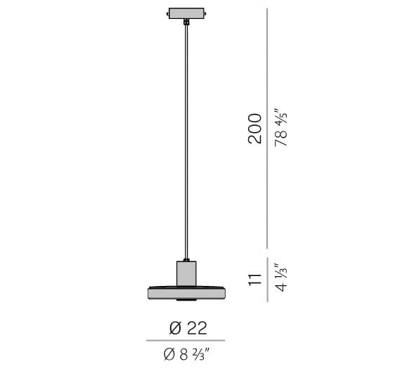 Алюминиевый и стеклянный открытый подвесной светильник Panzeri ARCH-00030134 - Вид №3