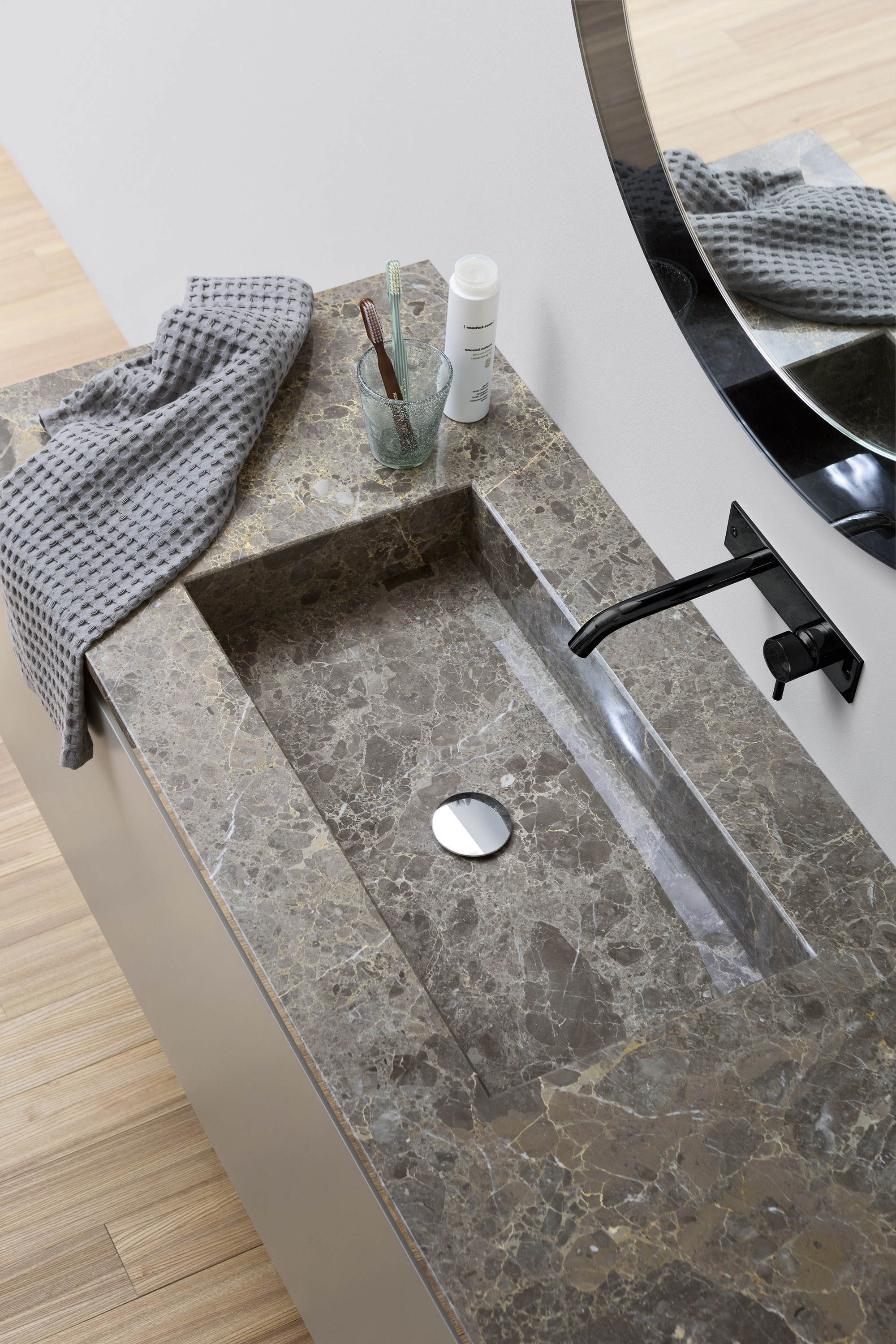 Rexa Design Столешница из мрамора с прямоугольной раковиной REXA-ST111  - Вид №2