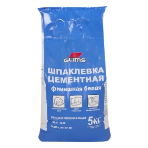 Шпаклёвка цементная финишная Glims, 5 кг 17250305 STLM-2097224