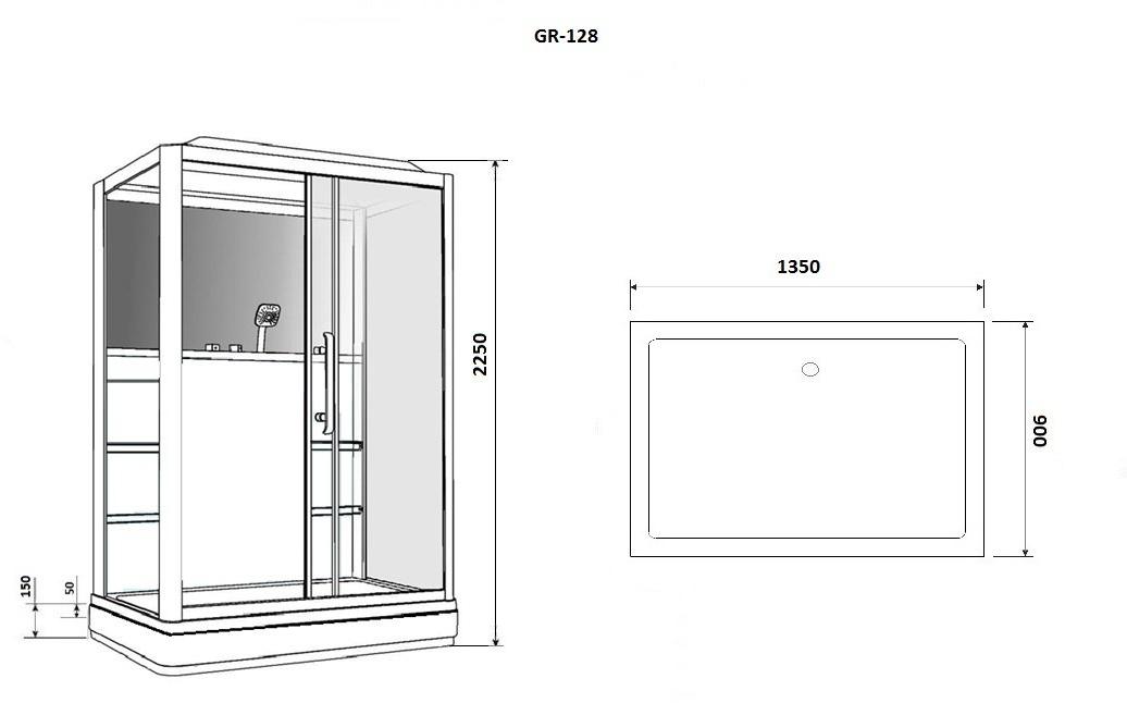 Душевая кабина GROSSMAN GR128L (90x135x225)  - Вид №9