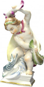 71546 Meissen Фигурка 13,5см "Знак зодиака Рыбы" (Хайнрих Тайн, 1947г.) Фарфор