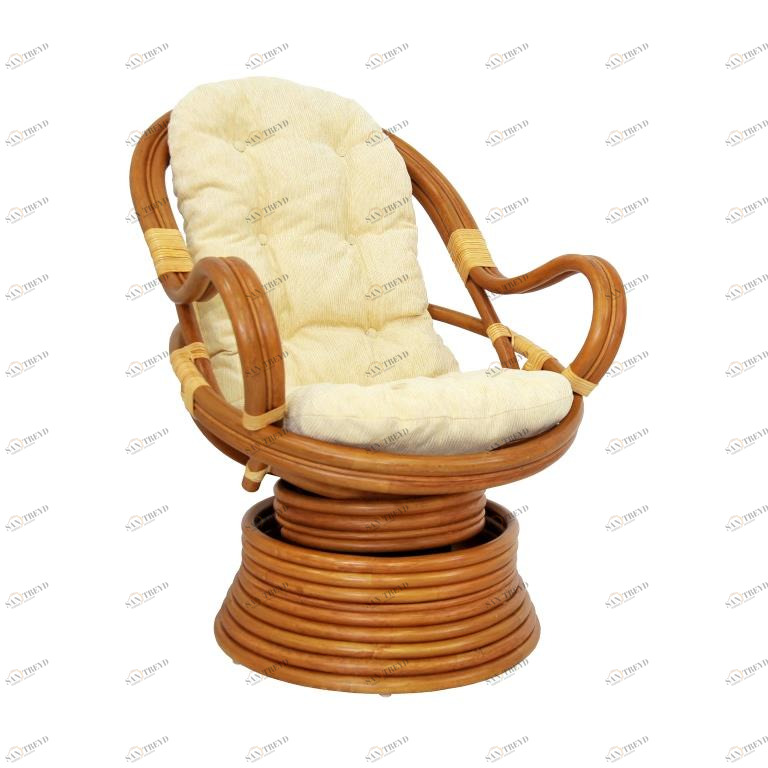 Кресло ротанг шенилл механическое темно-коричневое Ellena Matte ЭКО ДИЗАЙН CLASSIC RATTAN 129527 Бежевый 
