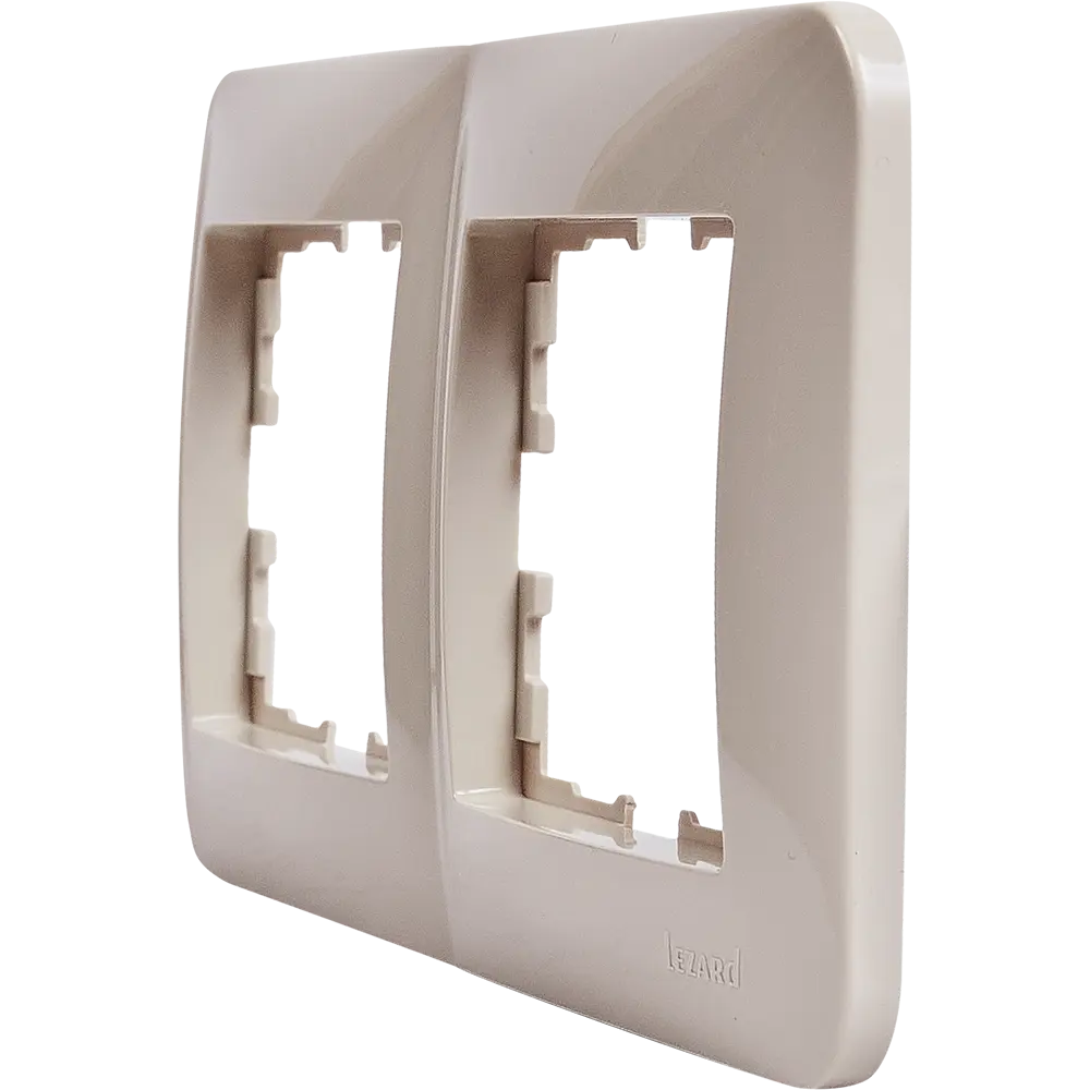 Рамка для розеток и выключателей Lezard Karina Life 2 поста горизонтальная цвет кремовый STLM-2121644 - Вид №2
