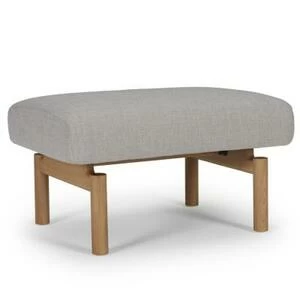 Пуф Tved с ножками из дуба, светло-серый