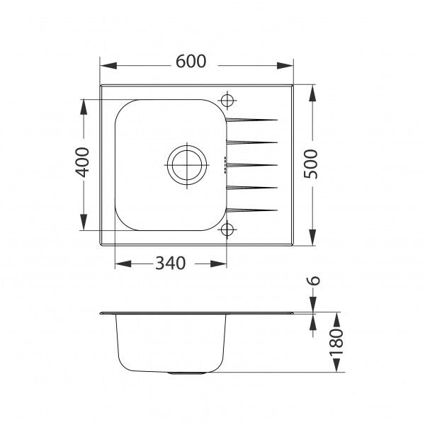Мойка Alveus Vitro 10 черное стекло 1114557 - Вид №2
