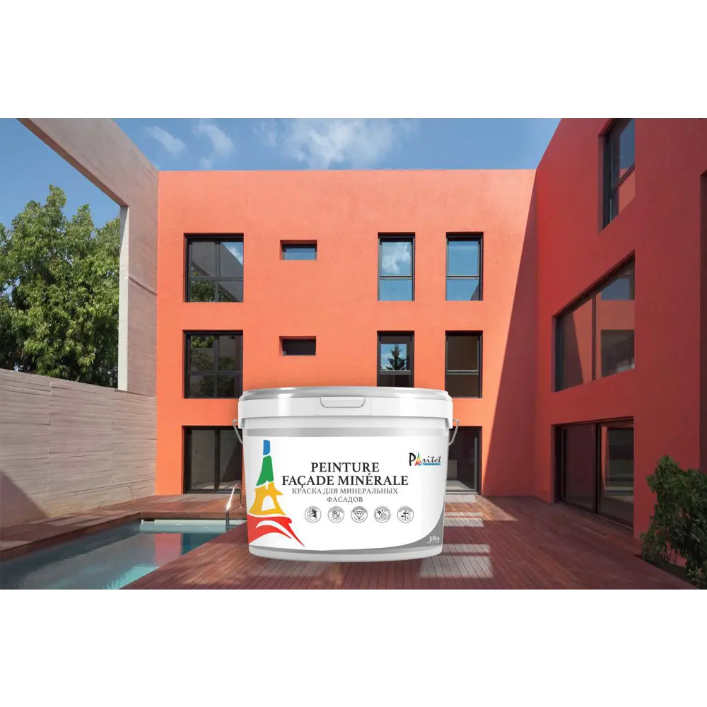 Краска фасадная Paritet матовая цвет белый база A 10 л STLM-2020939 - Вид №4