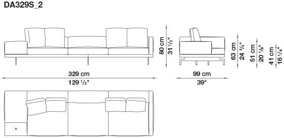 B&B Italia 3-х местный тканевый диван Dock sun-id-1376507 - Вид №179