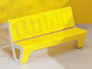 Оцинкованная стальная скамья со спинкой