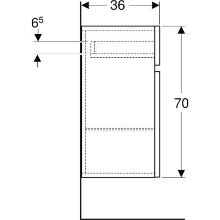 501.921.01.1 Шкафчик Geberit Renova Plan однодверный с одним выдвижным ящиком Geberit  - Вид №4