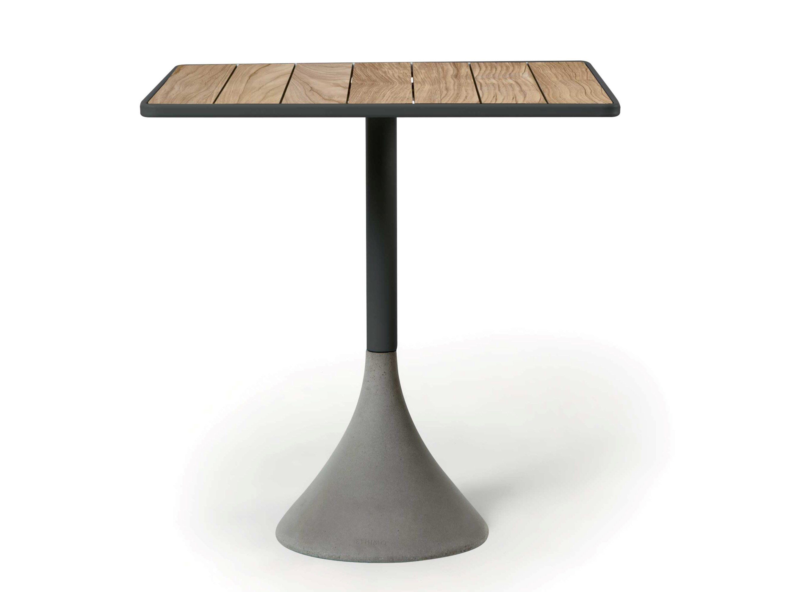 Стол с бетонным и алюминиевым основанием и столешницей из тика Ethimo ARCH-00050344 - Вид №5