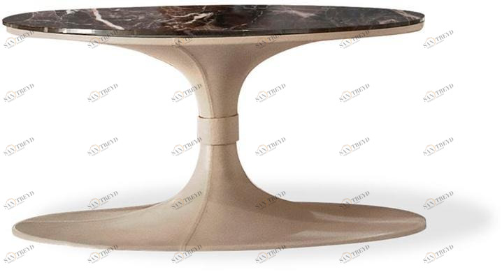 HESSENTIA - Cornelio Cappellini Овальный кожаный журнальный столик с мраморной столешницей Donald sun-id-1354290