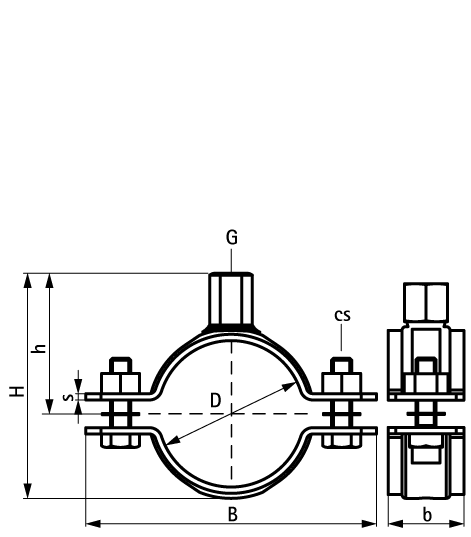 33077183 Stainless Steel Heavy Duty Clamp (M12, M16) walraven  - Вид №1
