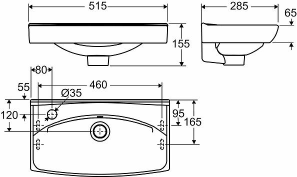 15088 Подвесная раковина настенная прямоугольная IFO  - Вид №5