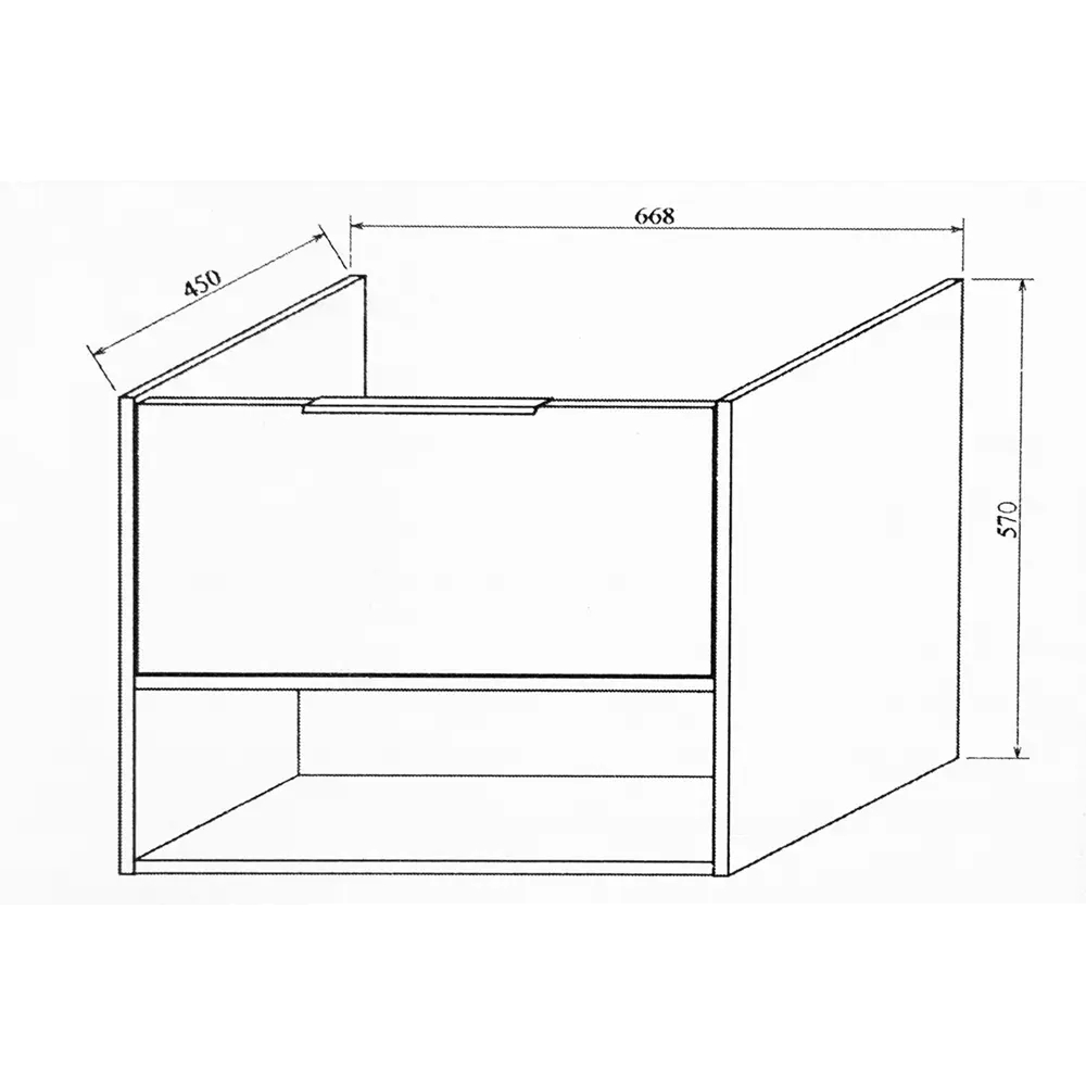 Тумба под раковину подвесная «Дана» 70 см цвет дуб крафт белый SANFLOR STLM-2056396 - Вид №4