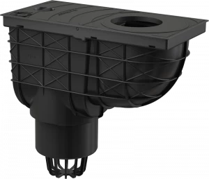 Ливнеотвод 300×155/110 мм, сток – прямой, черный