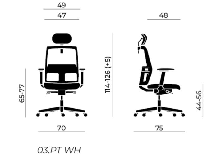 Мягкое регулируемое по высоте офисное кресло с подголовником Nahu Omnia White ARCH-00126372 - Вид №4