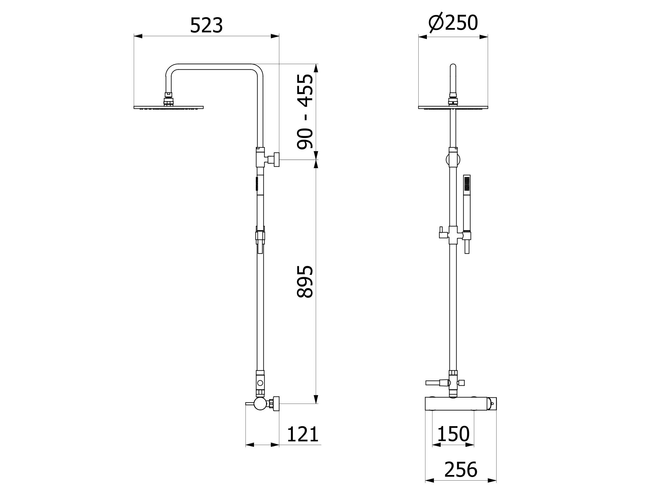 Настенная душевая колонна с ручным душем IB Shower &amp ARCH-00095938 - Вид №2