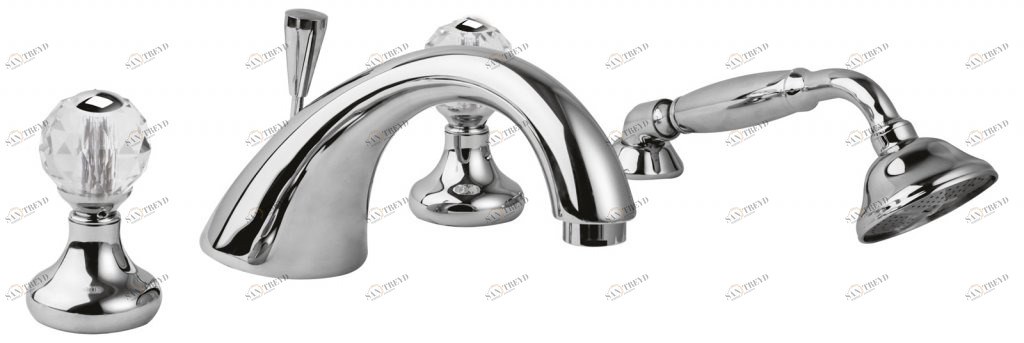 Смеситель на борт ванной с ручным выдвижным душем CEZARES ATLANTIS-BVD-01-Sw/M