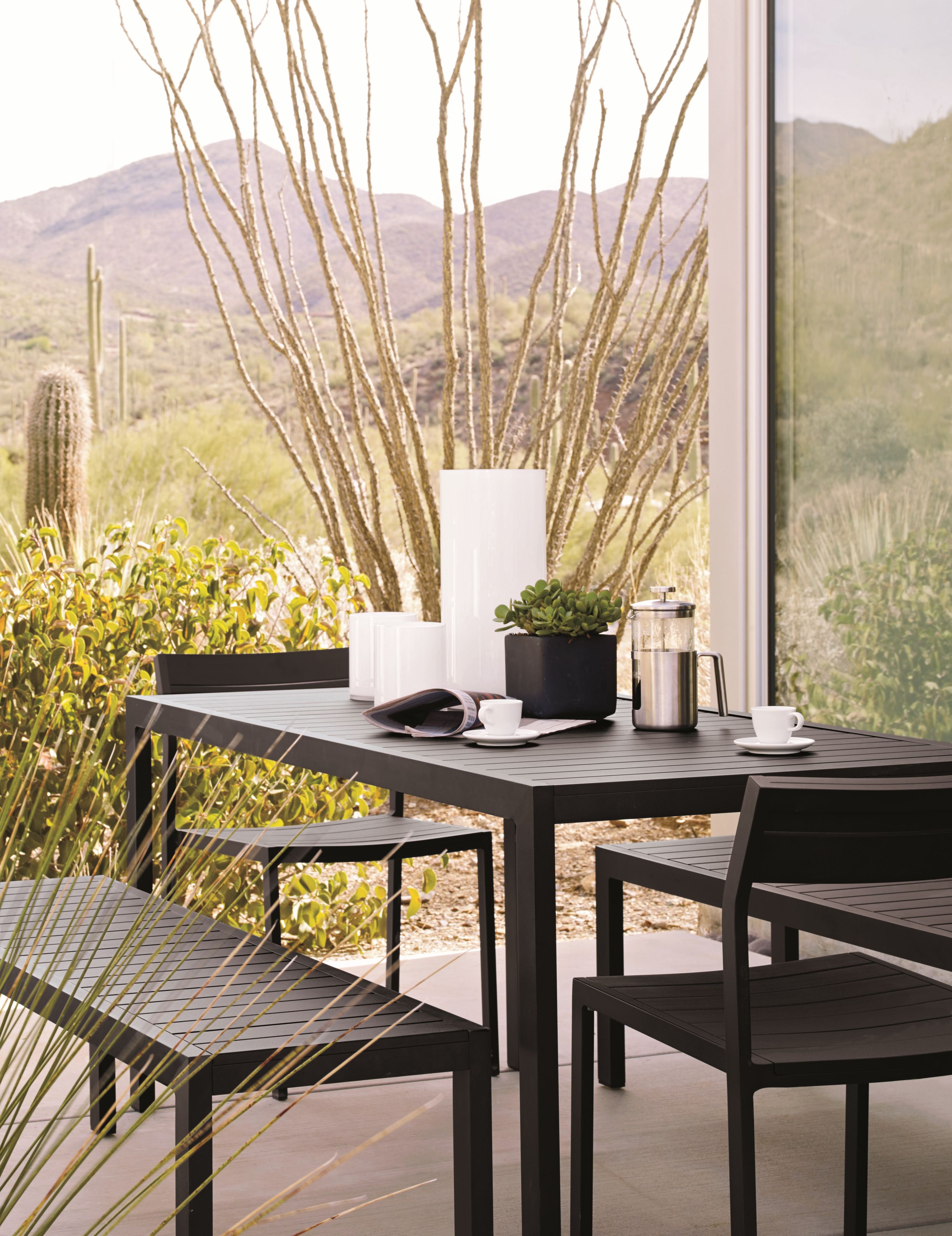 Прямоугольный алюминиевый стол с порошковым покрытием Case Eos ARCH-00062107 - Вид №9