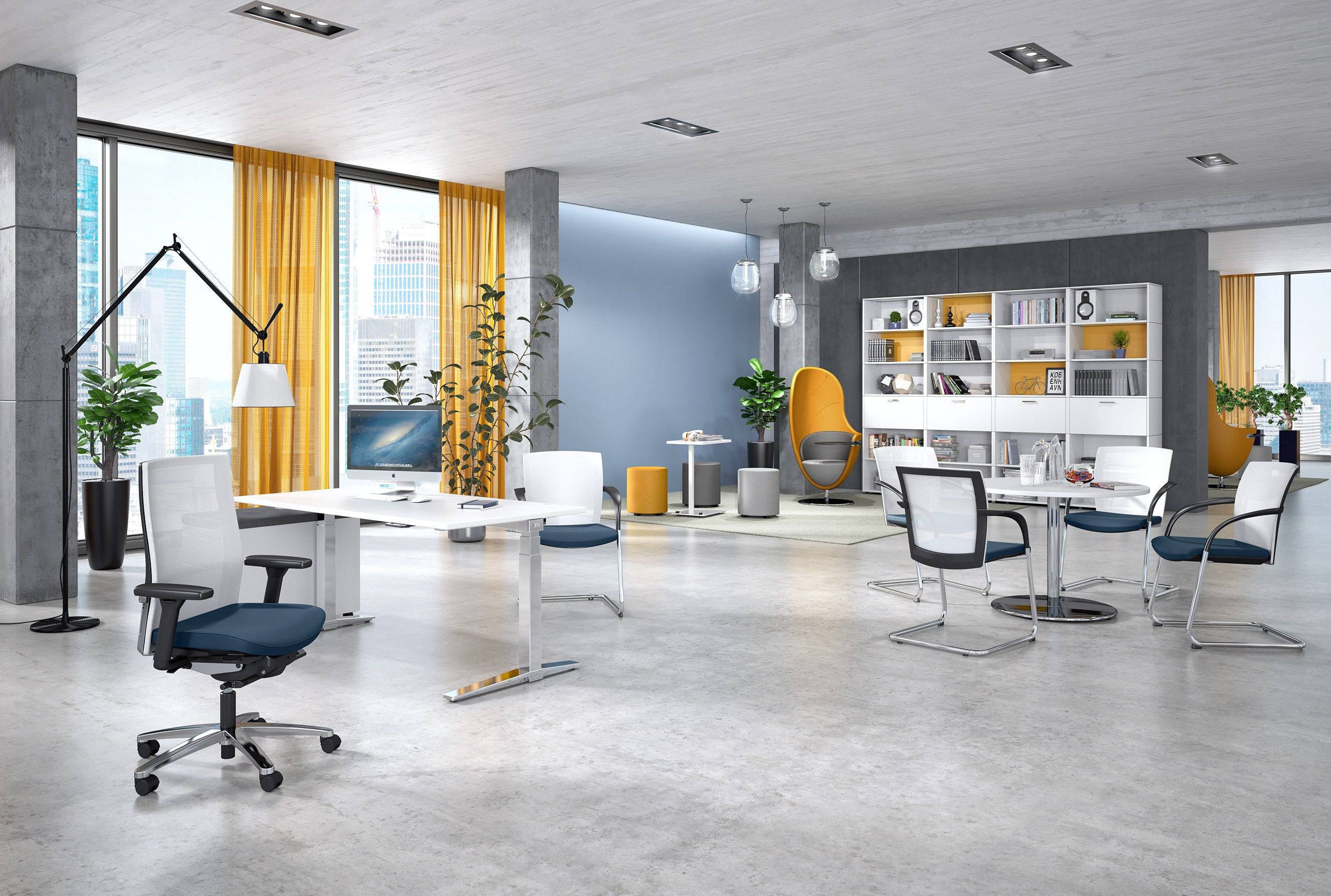 Офисное кресло с колесами и подлокотниками с 5 спицами König Neurath Okay II ARCH-00009520 - Вид №1