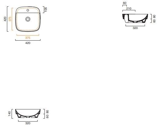 142grlx00 Накладная раковина на столешницу  овальная CERAMICA CATALANO Green - Вид №1