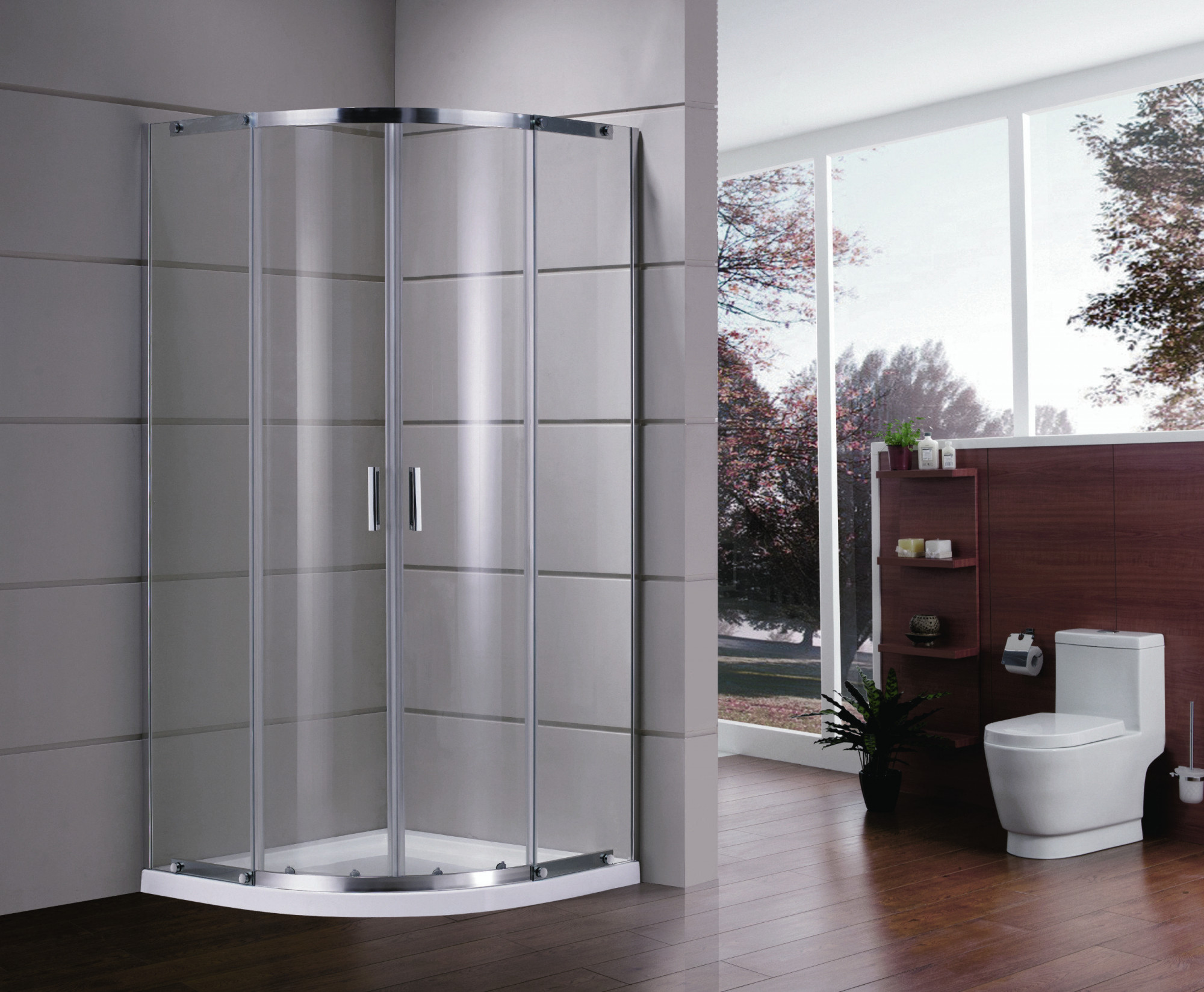 Душевое ограждение GROSSMAN GR-0090 Cosmo 90*90*190 полукруг, двери раздвижные