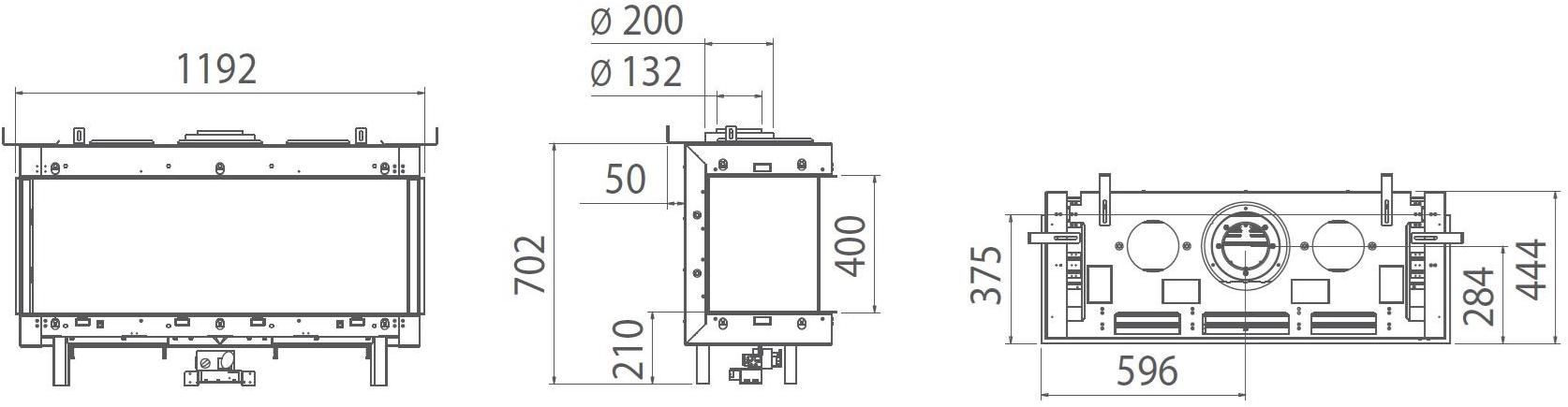 BRITISH FIRES Встроенный трехсторонний газовый камин sun-id-1410865 - Вид №1