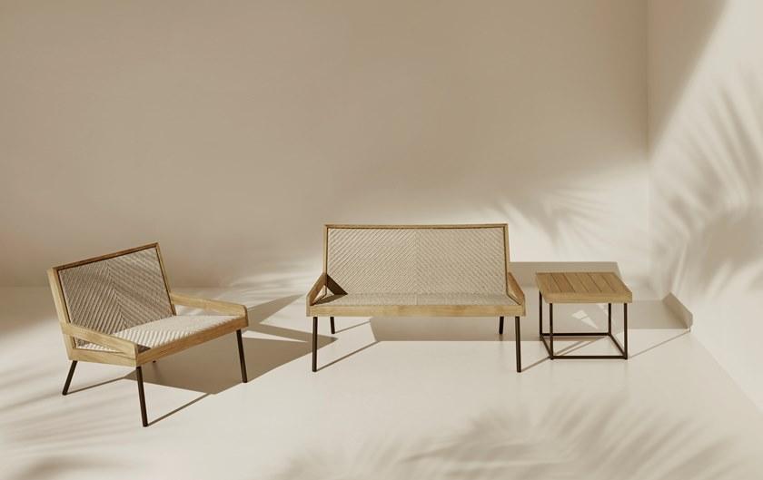 Ethimo 2-х местный диван из тика и полипропиленовой веревки Allaperto sun-id-1399458 - Вид №3