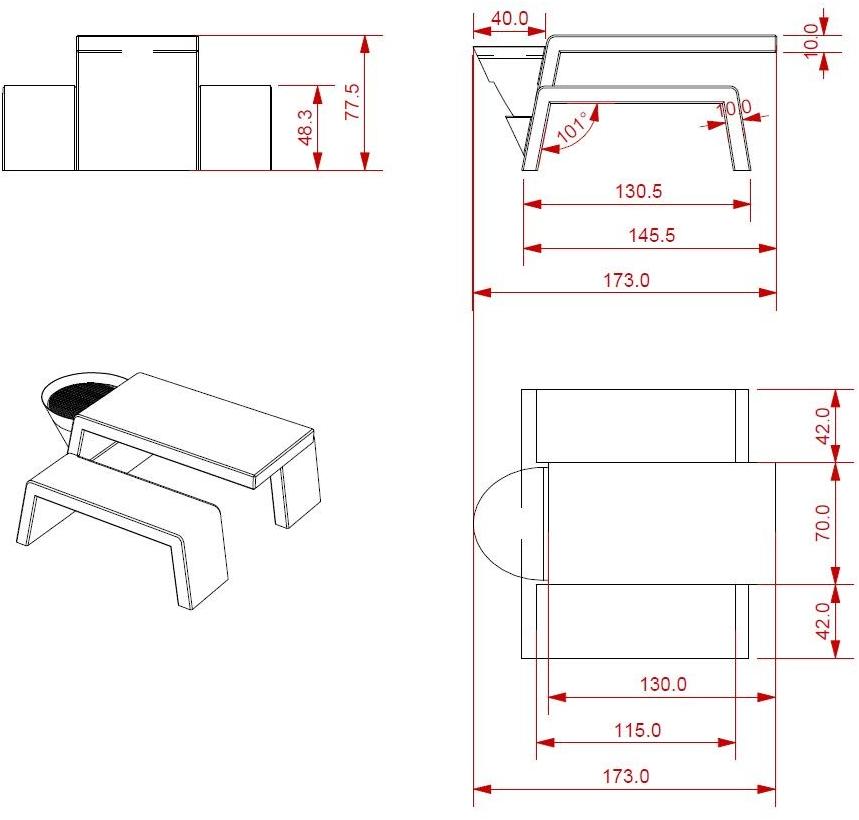 Manufatti Viscio Стол для общественных мест со встроенными скамейками sun-id-1375084 - Вид №5