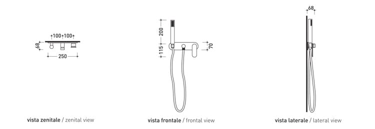 Однорычажный смеситель для душа с ручным душем Ceramica Flaminia ONE ARCH-00069377 - Вид №2