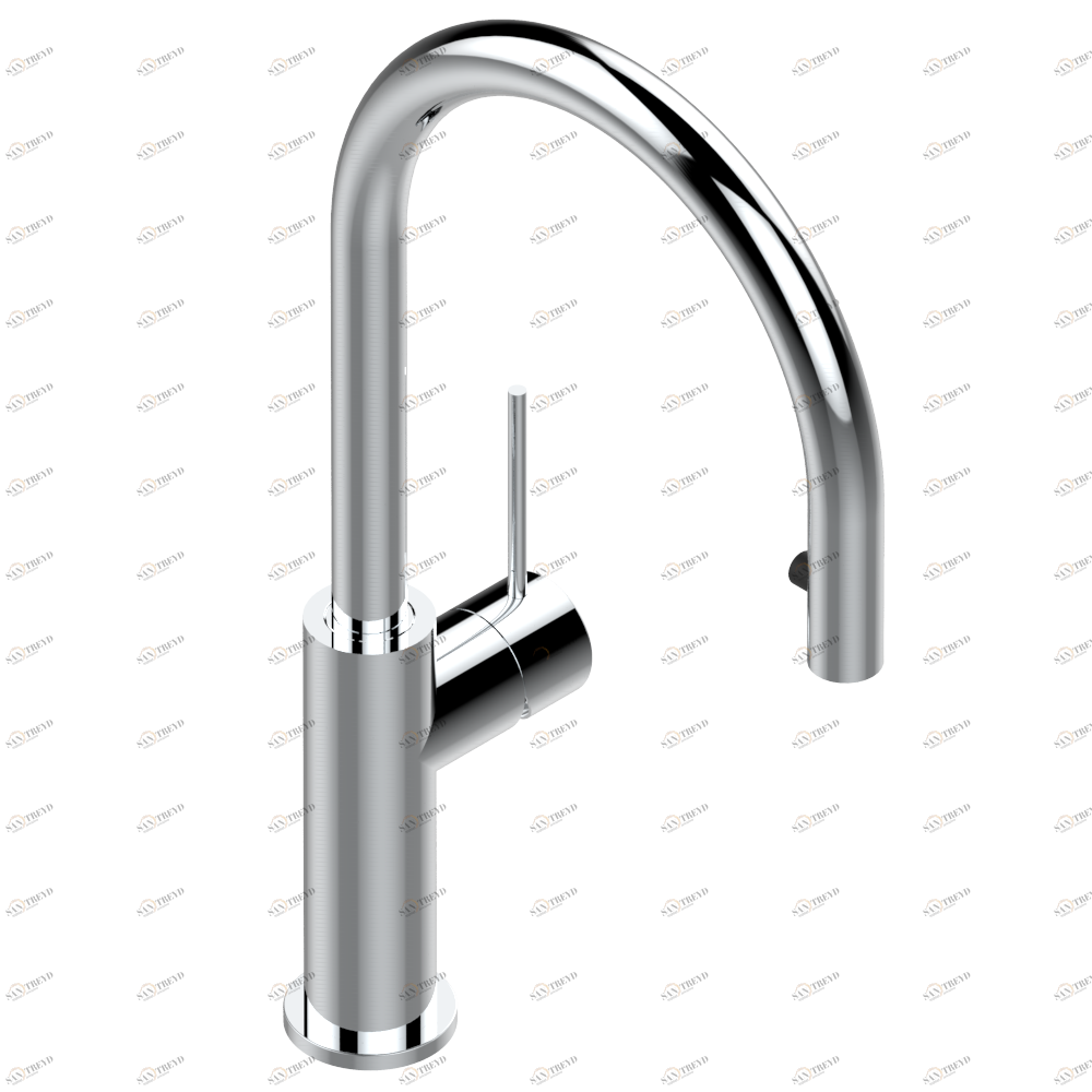 D3A-6181D SINGLE LEVER SINK MIXER WITH CONNECTION HOSES REMOVABLE HANDSHOWER Thg-paris Gary Хром D3A-6181D CAT.A