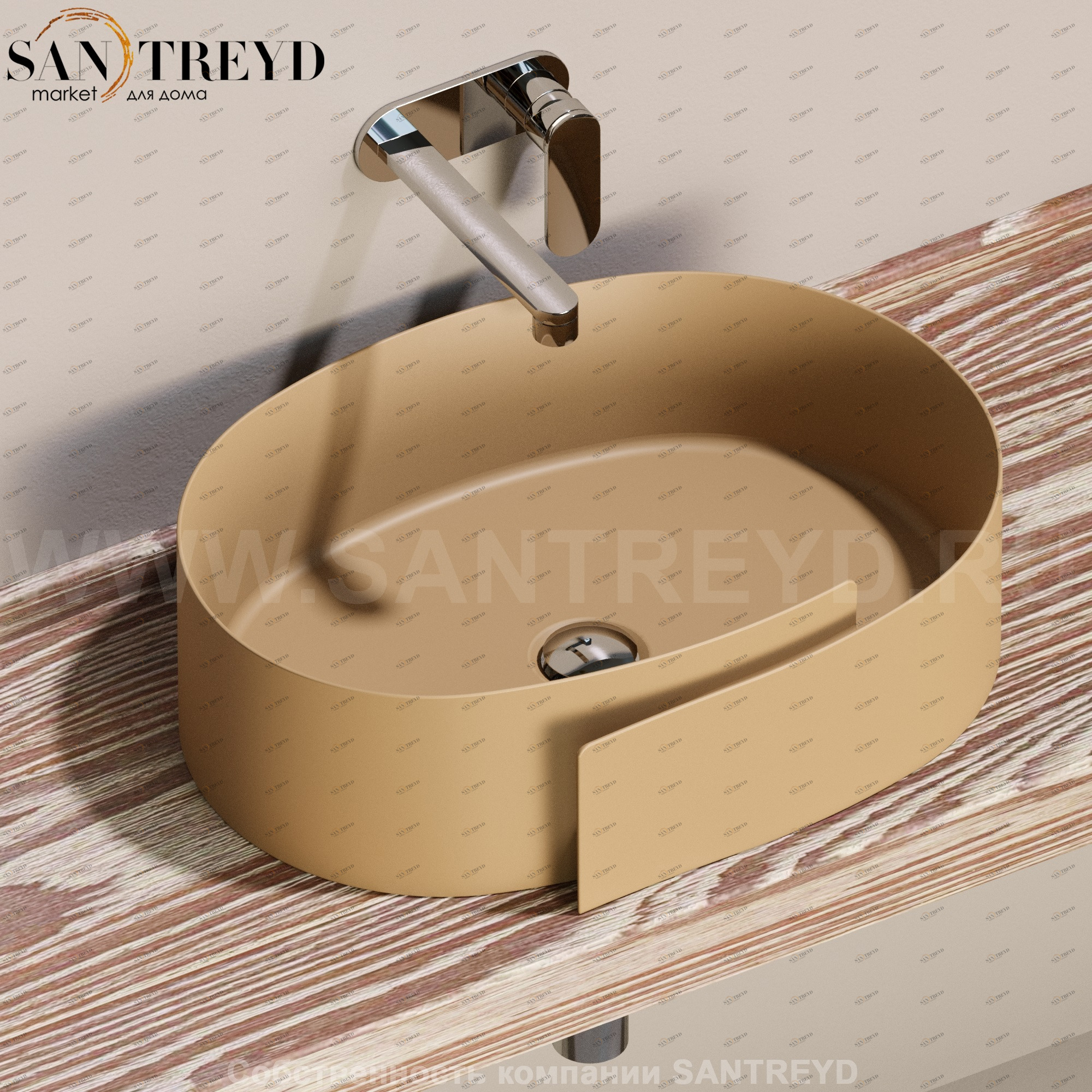 RL56L9004 Накладная раковина на столешницу  овальная Ceramica Flaminia Roll